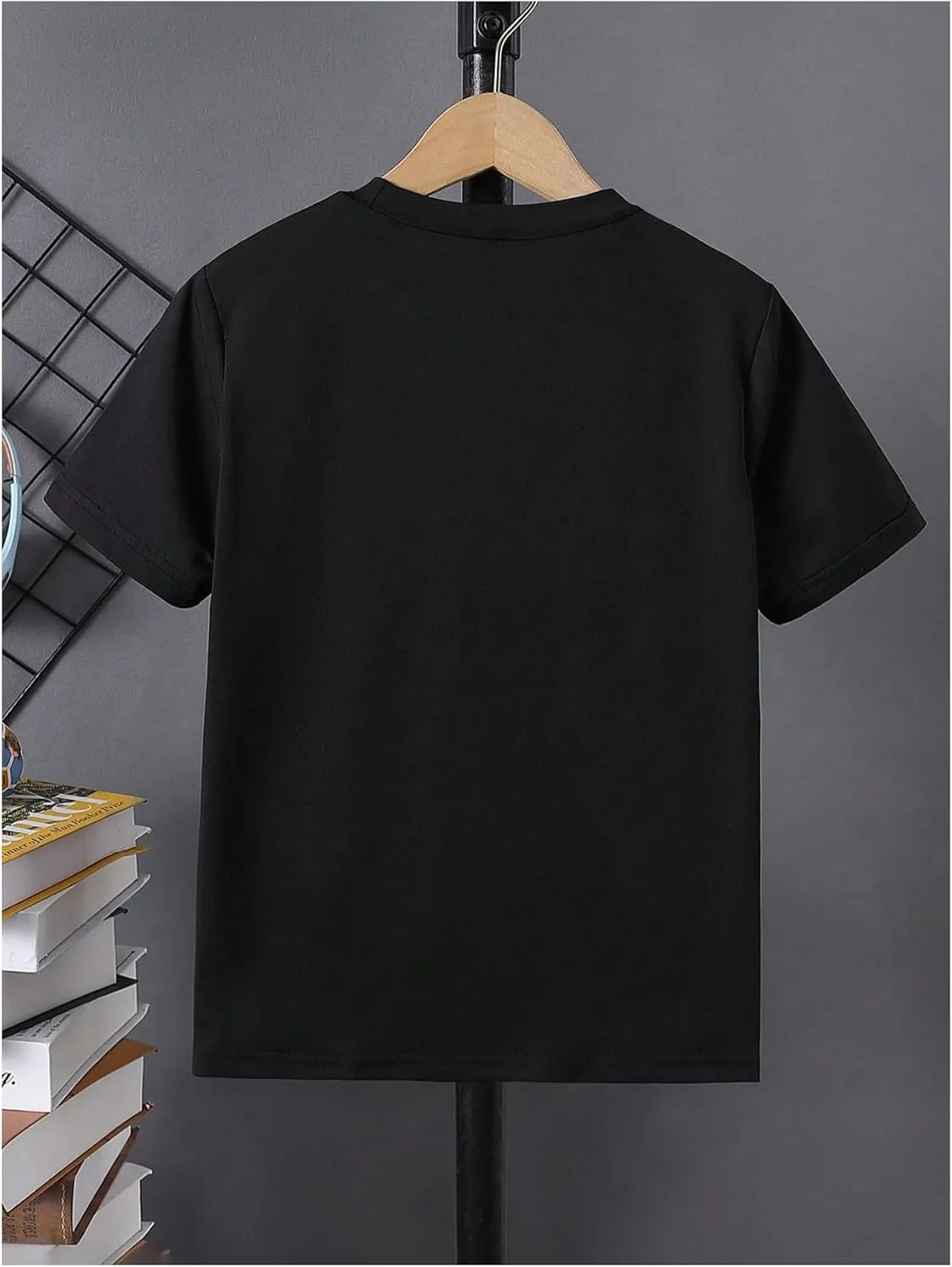 SweatyRocks Boy's Letter Tees Graphic Print Tops Color Block Crewneck Short Sleeve Casual T Shirts