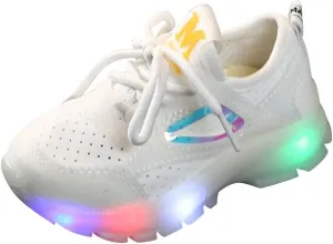 Toddler Kids Led Luminous Sport Shoes 15M-6T Little Boy Girl Solid Breathable Mesh Fashion Run Sneakers Shoes