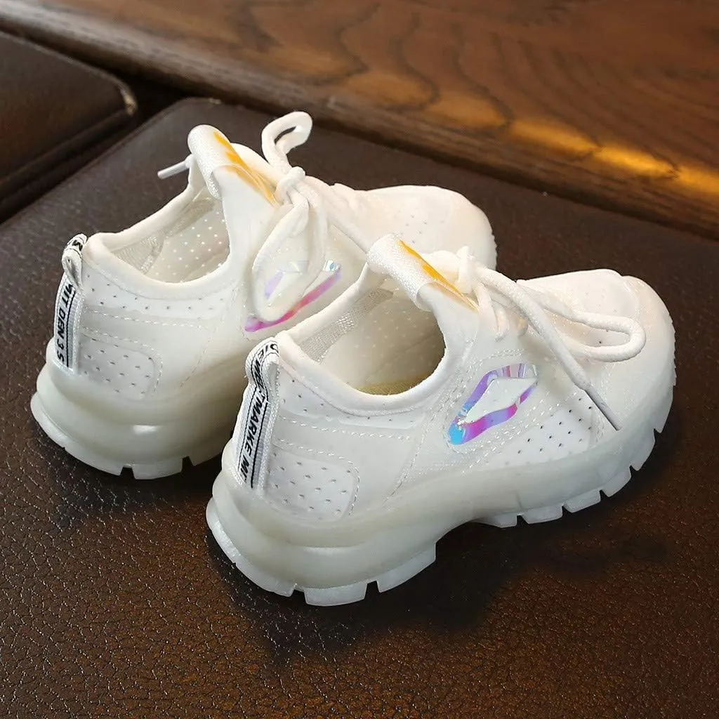 Toddler Kids Led Luminous Sport Shoes 15M-6T Little Boy Girl Solid Breathable Mesh Fashion Run Sneakers Shoes