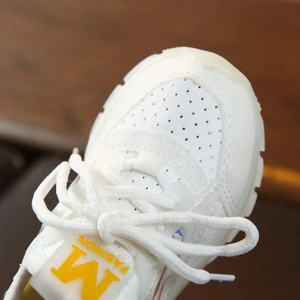 Toddler Kids Led Luminous Sport Shoes 15M-6T Little Boy Girl Solid Breathable Mesh Fashion Run Sneakers Shoes