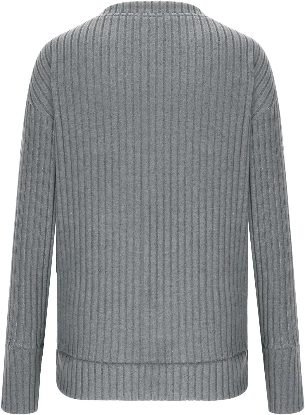 V Neck Long Sleeve Knitted Shirts for Women Casual Spring Fall Tops Lightweight Tunic Sweaters Fashion Clothes 2024