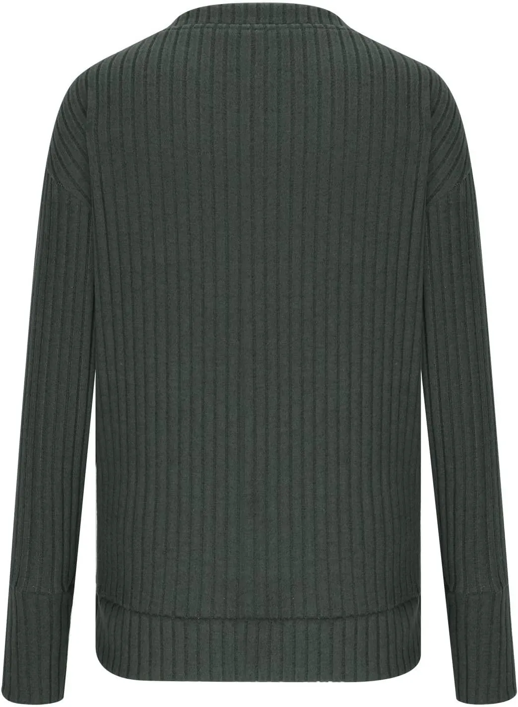 V Neck Long Sleeve Knitted Shirts for Women Casual Spring Fall Tops Lightweight Tunic Sweaters Fashion Clothes 2024