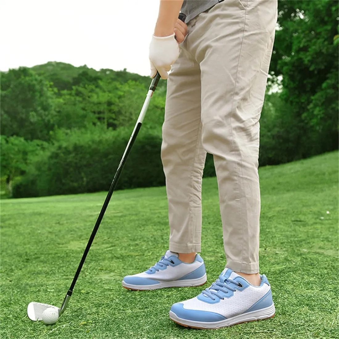 VEACAM Golf Shoes for Men, Spikeless Golf Sport Footwears Anti Slip Golfing Training Sneakers Lightweight Mens Golf Trainers