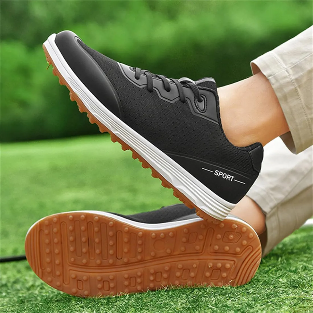 VEACAM Golf Shoes for Men, Spikeless Golf Sport Footwears Anti Slip Golfing Training Sneakers Lightweight Mens Golf Trainers
