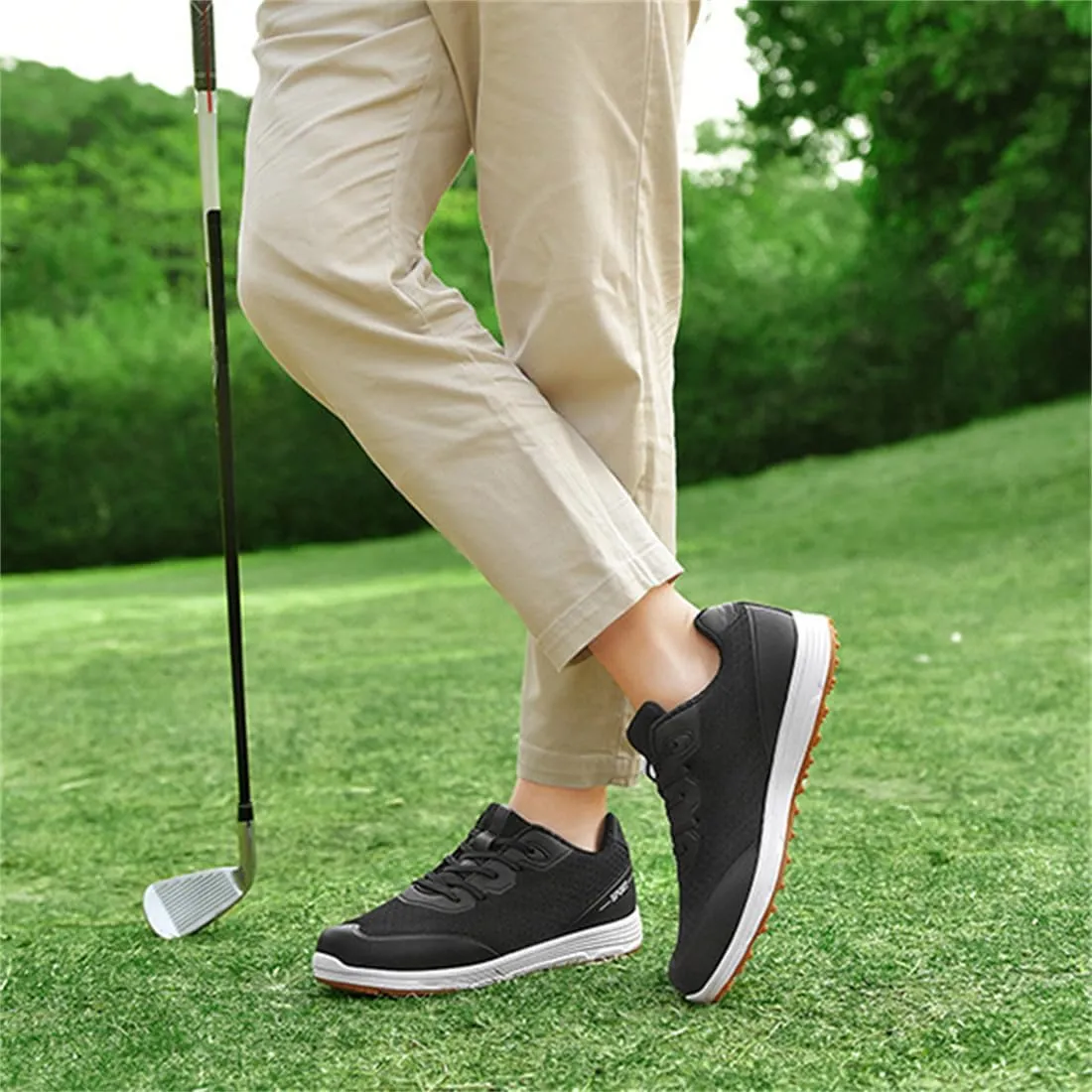 VEACAM Golf Shoes for Men, Spikeless Golf Sport Footwears Anti Slip Golfing Training Sneakers Lightweight Mens Golf Trainers