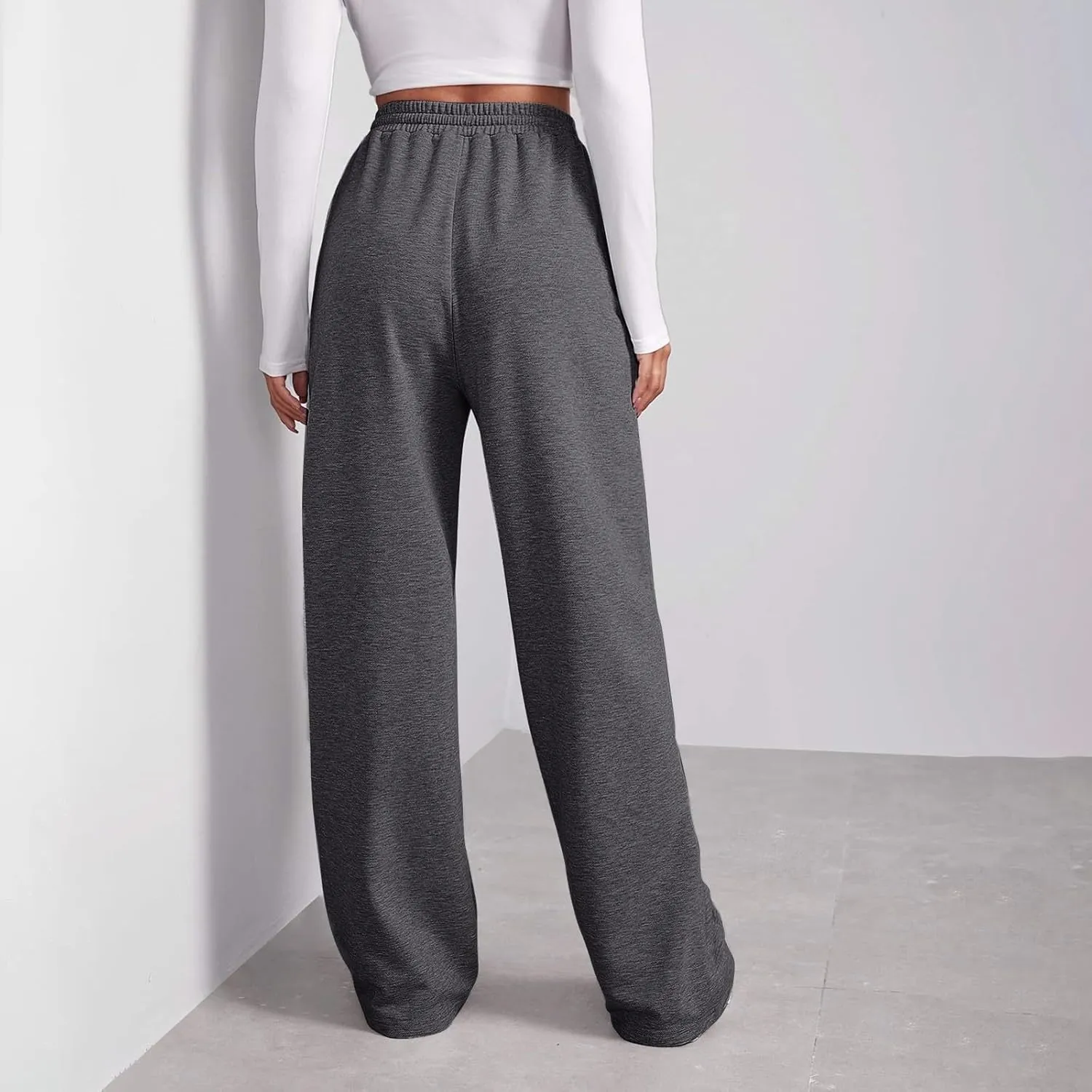 Wide Leg Sweatpants Women Baggy High Waisted Y2k Athletic Sweat Pants Casual Comfy Cotton Joggers with Pockets