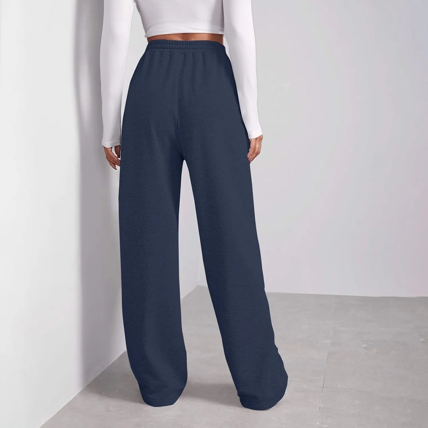 Wide Leg Sweatpants Women Baggy High Waisted Y2k Athletic Sweat Pants Casual Comfy Cotton Joggers with Pockets