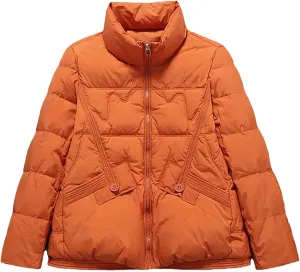 Winter White Duck Down Coat Women Short Puffer Jacket Casual Warm Light Parkas