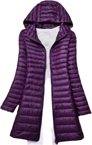 Winter Women Midi Long Hooded Jacket Down Coat Parka Ladies Warm Puffer Outerwears