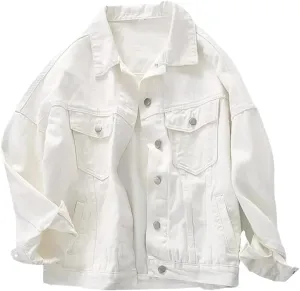 Women Autumn Turn-Down Collar Denim Jacket Casual Short Simple Basic Single Breasted Jackets
