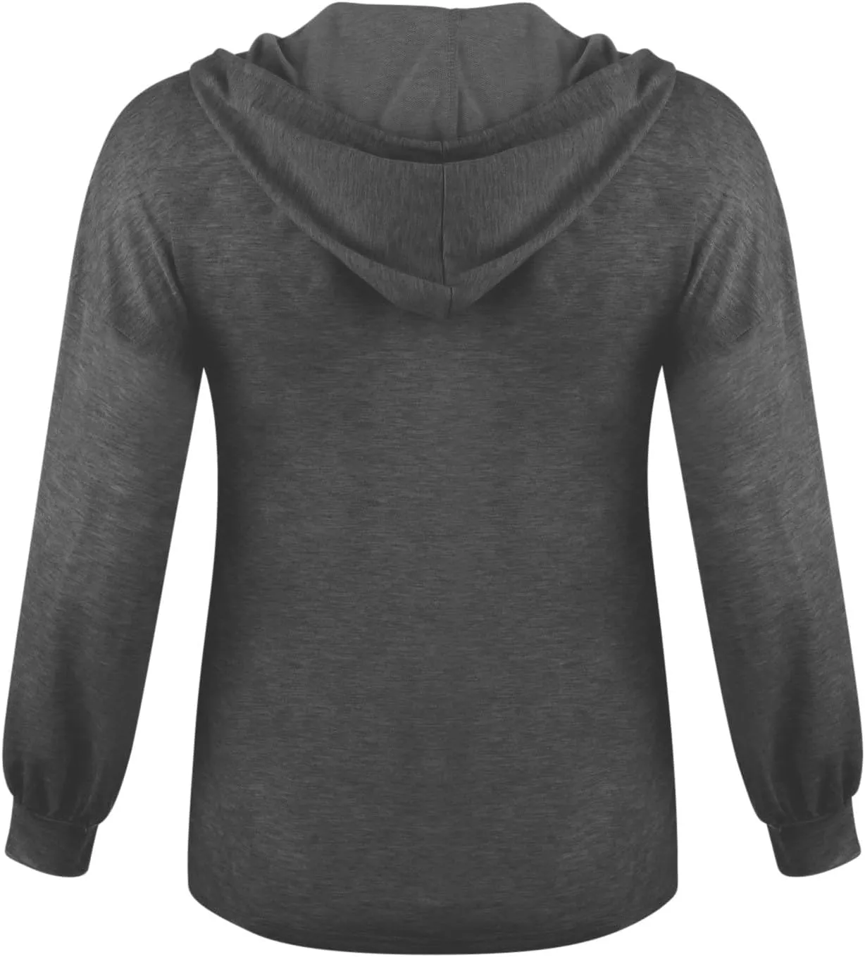 Women Hoodies Drawstring Long Sleeve Pullover Drop Shoulder V Neck Sweatshirt Casual Versatile Trendy Hooded Shirt