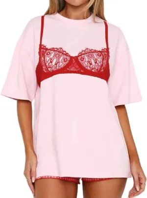Women Oversized Bra Graphic T Shirt Sexy Bikini Print Crewneck Short Sleeve Tops Y2k Aesthetic Coquette Clothes