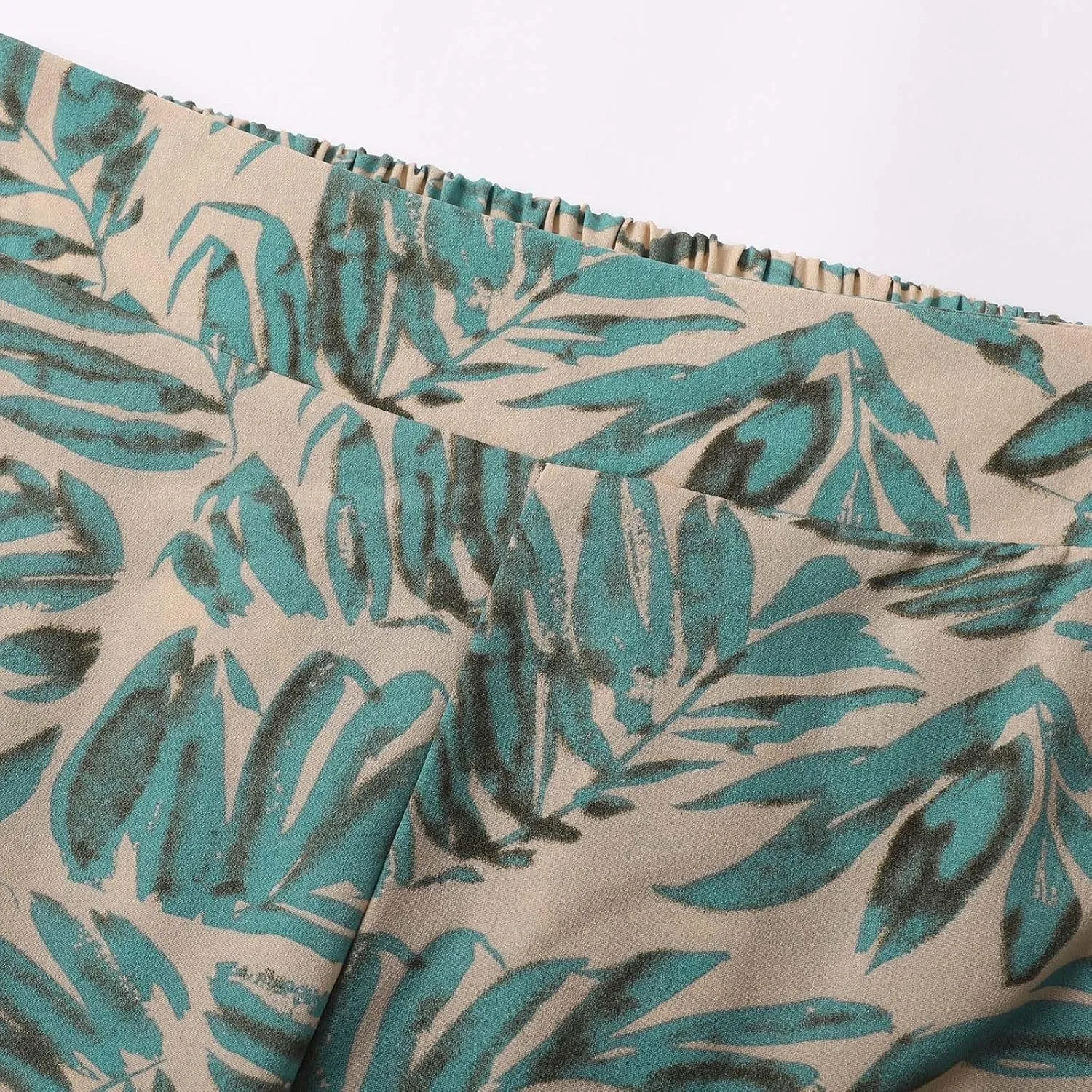 Women Summer Boho Palazzo Pants High Waist Wide Leg Floral Casual Cotton Lounge Trousers with Pockets