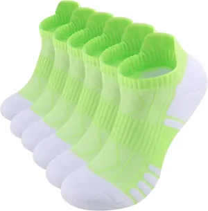 Women's Ankle Athletic Moisture Wicking Socks Running Short Thick Breathable Cushioned Low Cut Tab Sports Socks 6 Pairs