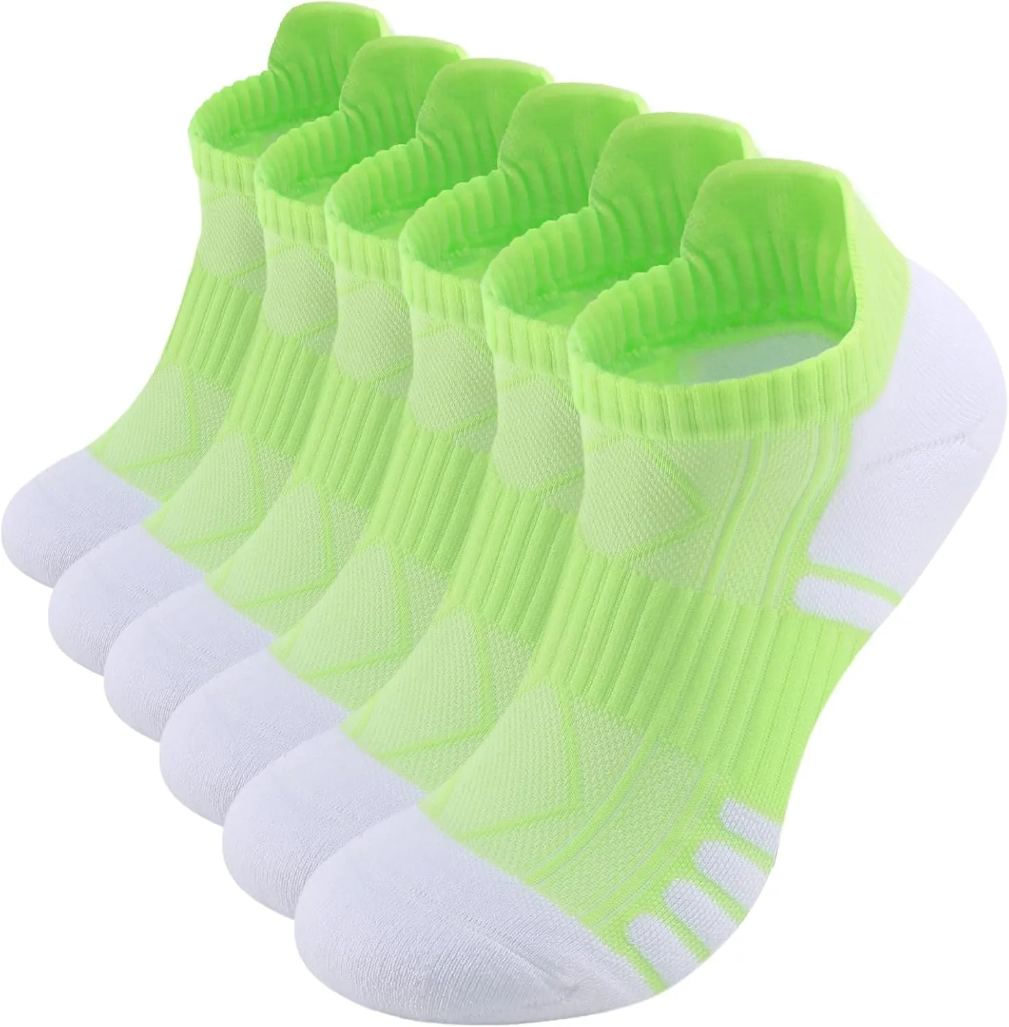 Women's Ankle Athletic Moisture Wicking Socks Running Short Thick Breathable Cushioned Low Cut Tab Sports Socks 6 Pairs