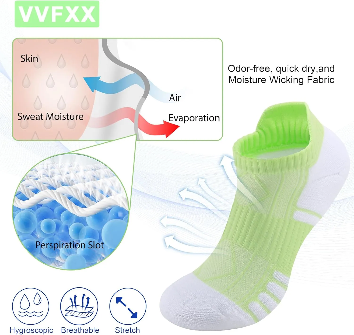 Women's Ankle Athletic Moisture Wicking Socks Running Short Thick Breathable Cushioned Low Cut Tab Sports Socks 6 Pairs