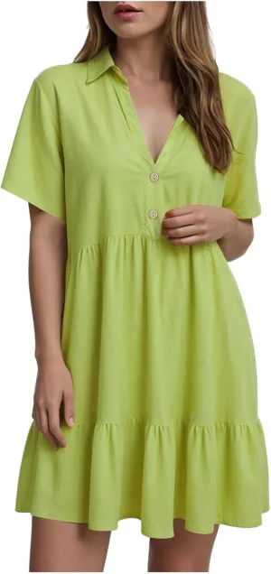 Women's Casual Crew Neck Dress for Women Short Sleeve Tunic Beach Dresses Summer
