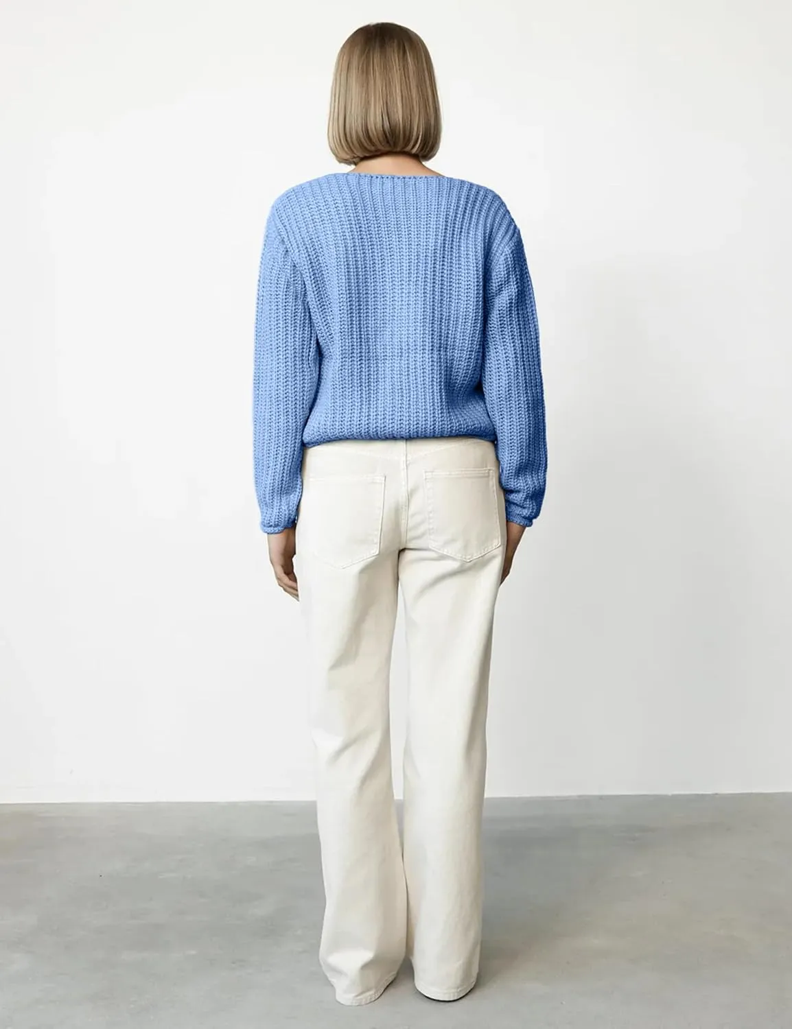 Womens Chunky Knit Cardigan Sweaters Long Sleeve Open Front Button Kitted Fall Jackets Coats
