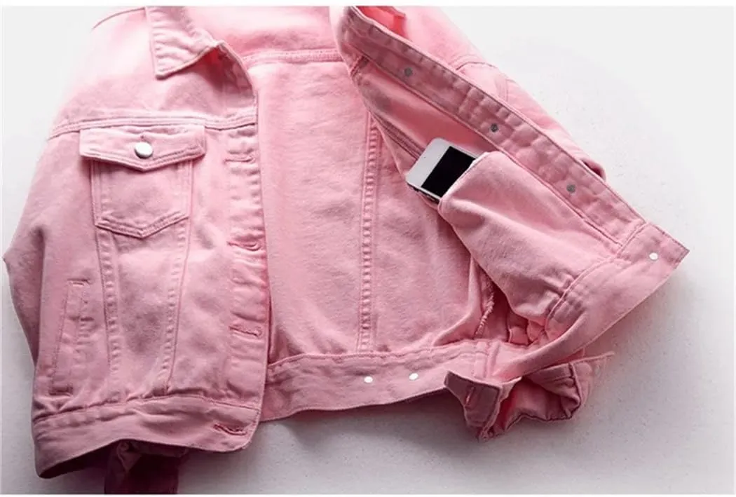 Women's Denim Jacket Spring Autumn Short Coat Jackets Casual Loose Tops Lady Outerwear