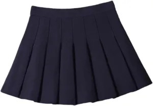 Women's Fashion Pleated A-Line Mini Short Skirt with Elastic Waist for Ladies Girls