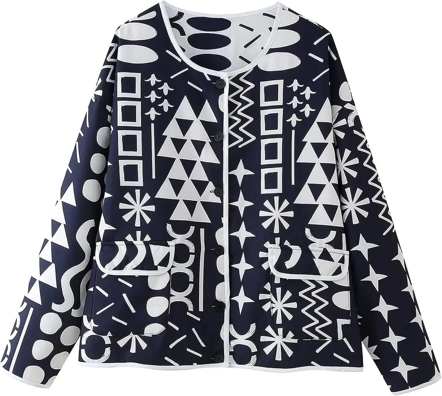 Womens Floral Quilted Jacket Lightweight Button Down Cardigan Outwear Casual Puffy Padded Coat