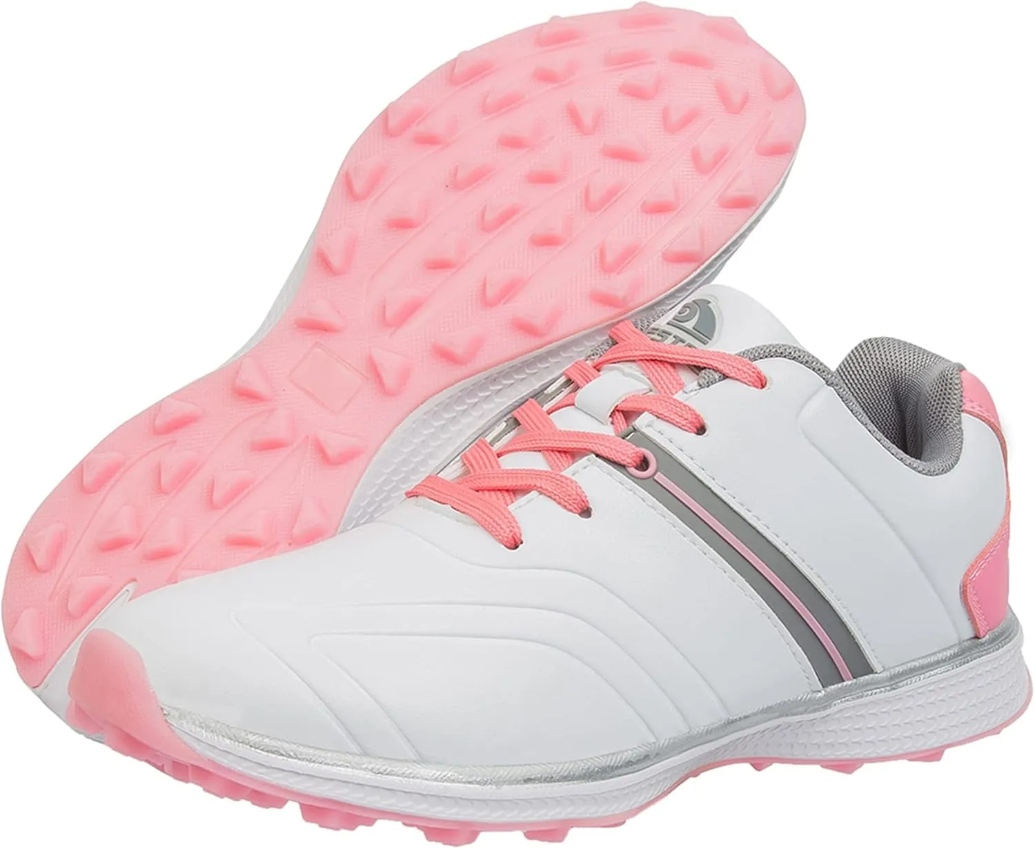 Women's Golf Shoes Spikeless Lace-Up Golf Trainers Waterproof Breathable Comfortable Lightweight
