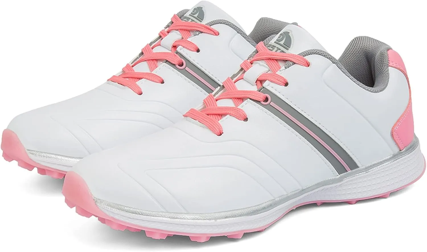 Women's Golf Shoes Spikeless Lace-Up Golf Trainers Waterproof Breathable Comfortable Lightweight