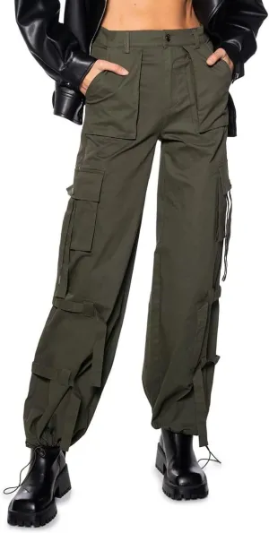 Women's High Waisted Cargo Pants Straight Wide Leg Pants Casual Pants 6 Pockets Combat Military Trousers