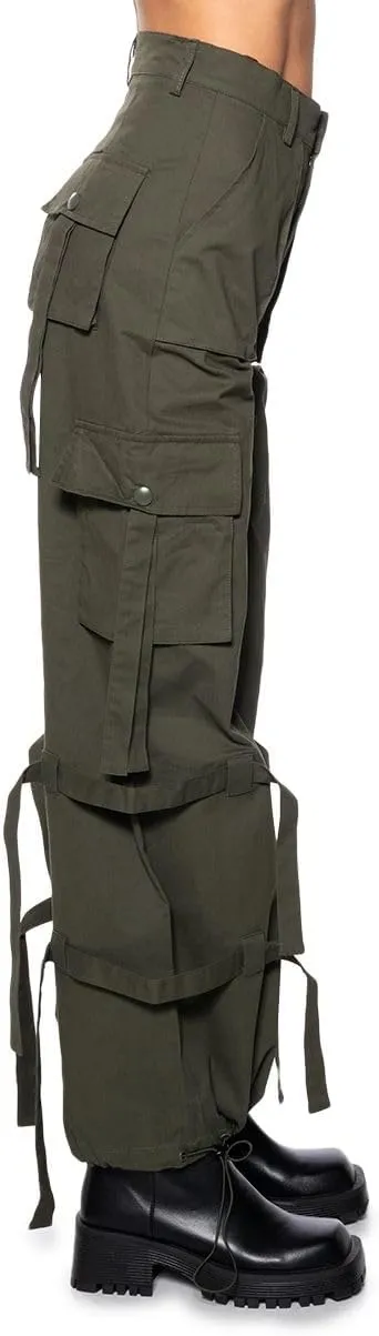 Women's High Waisted Cargo Pants Straight Wide Leg Pants Casual Pants 6 Pockets Combat Military Trousers