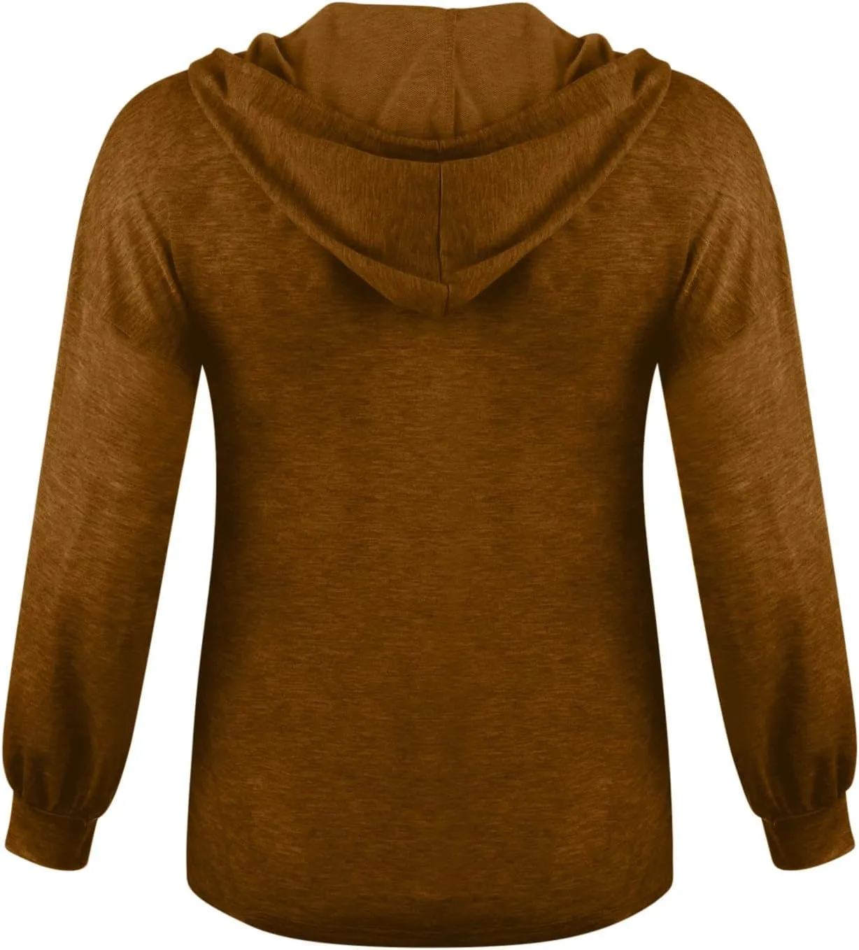 Womens Hooded Button Collar Drawstring Hoodies Pullover Sweatshirts Casual Long Sleeve Solid Color Fall Top Shirts