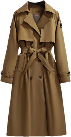 Women's Long Trench Coat – Double-Breasted Slim Fit Fashion Wind-Breaker Loose Casual Oversized Outwear With Belt