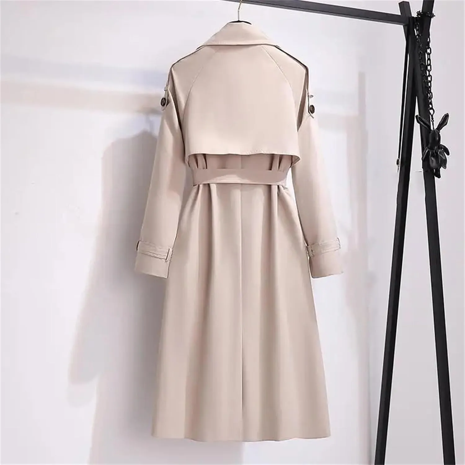 Women's Long Trench Coat – Double-Breasted Slim Fit Fashion Wind-Breaker Loose Casual Oversized Outwear With Belt