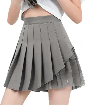 Women's Mini Pleated Mesh Skirt Shorts for Summer Holiday Fashion Outfits High Waisted Pleated Skirt