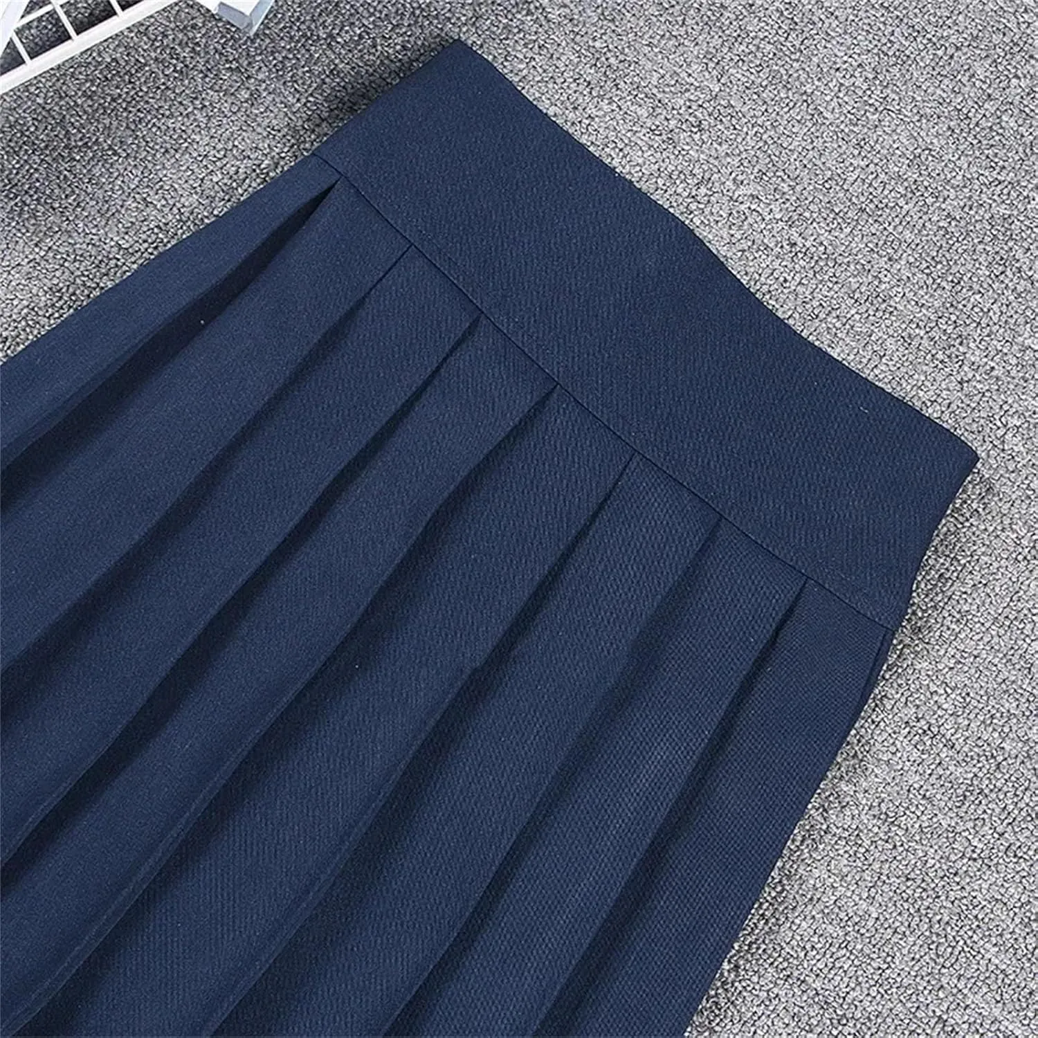 Women's Mini Pleated Skirt Elastic High Waist Pleated Students School Uniform Skirts Cosplay Costumes