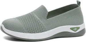 Womens Orthopedic Mesh Walking Shoes Loafers Arch Support Slip On Woven Low Top Outdoor Athletic Running Tennis Sneakers Cozy Basic Breathable Lightweight Wide Width Soft Comfy Sole Shoes Sneakers
