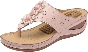 Womens Orthopedic Sandals with Arch Support Comfortable Walking Shoes Adjustable Thick Sole Summer Beach Casual Outdoor Plantar Fasciitis Relief Slides