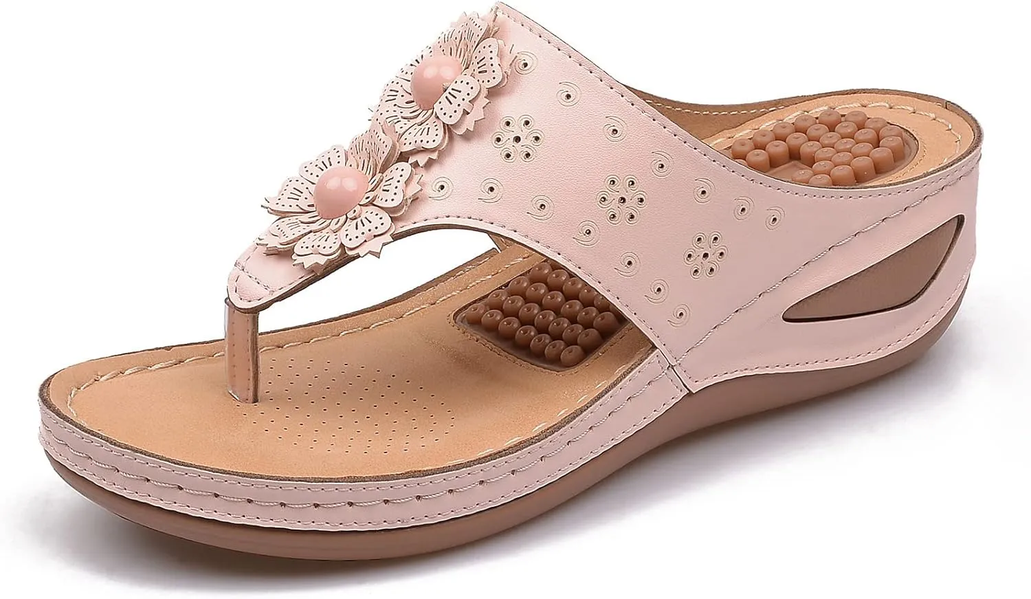 Womens Orthopedic Sandals with Arch Support Comfortable Walking Shoes Adjustable Thick Sole Summer Beach Casual Outdoor Plantar Fasciitis Relief Slides