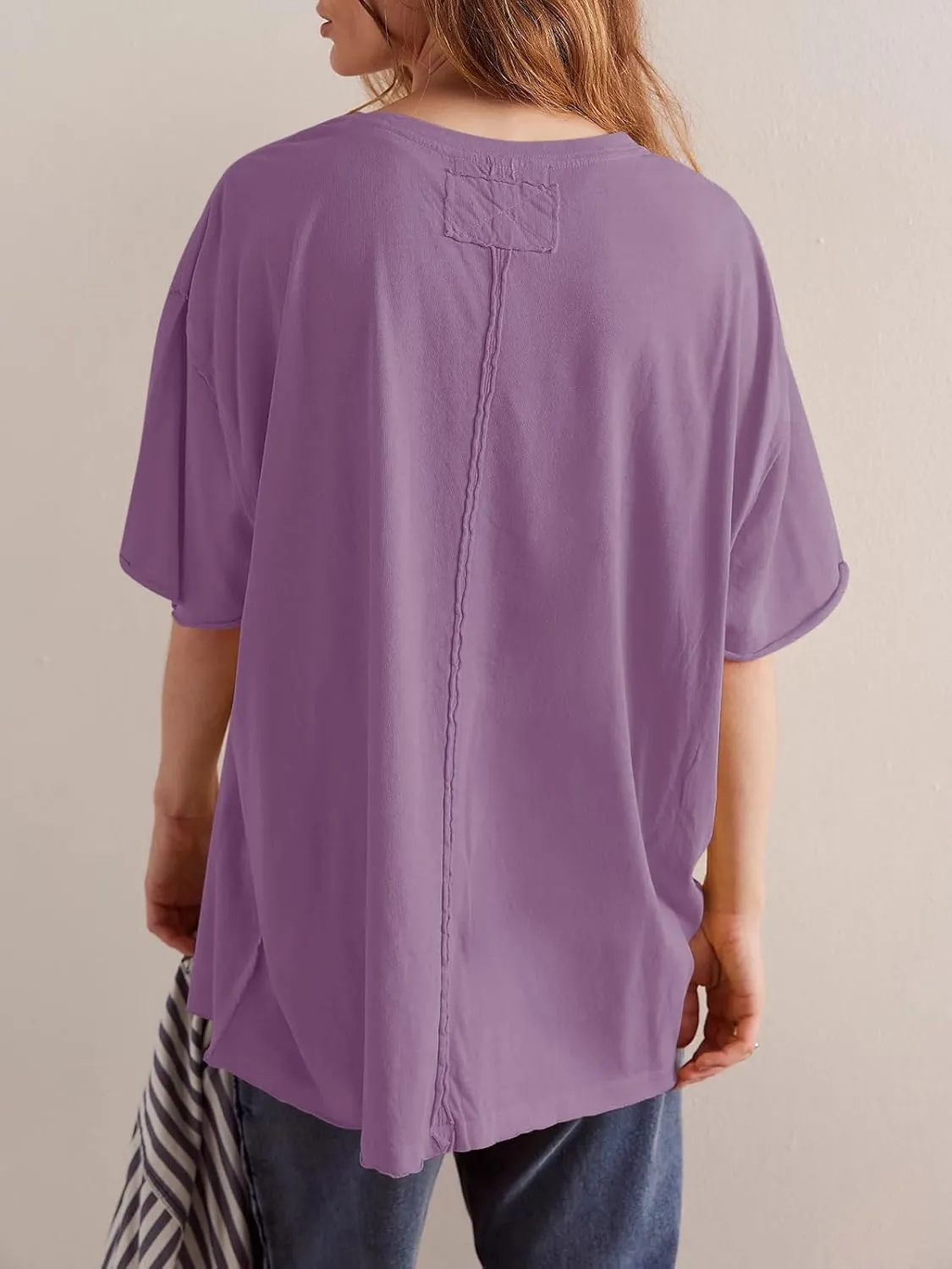 Women's Oversized Tshirts Summer Short Sleeve Crew Neck Cute Tops Loose Fitting Boxy Tee Shirts