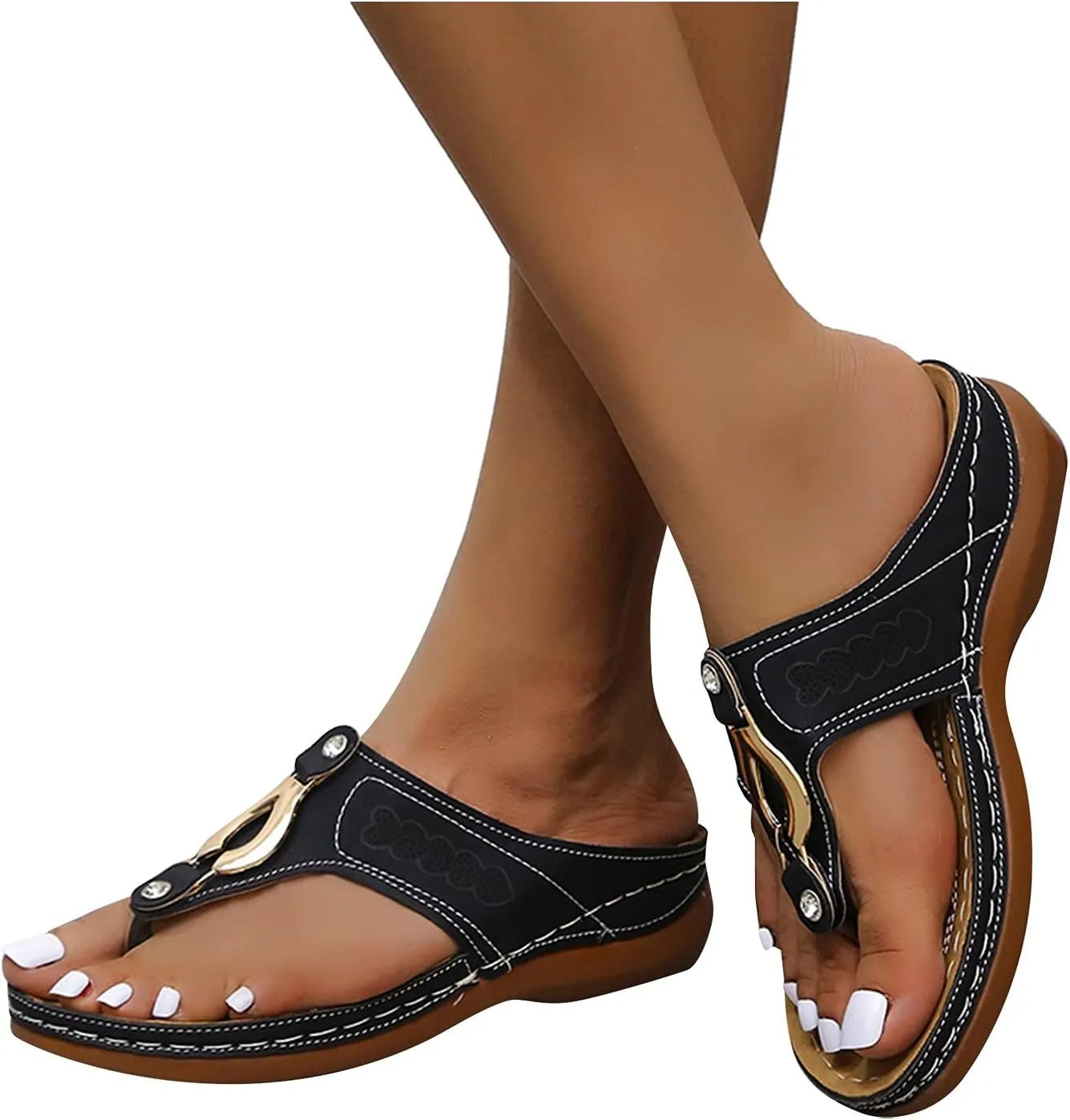 Womens Recovery Sandals Orthopedic with Arch Support Adjustable Straps Comfortable Walking Shoes Thick Cushion Summer Beach Casual Outdoor Plantar Fasciitis Relief