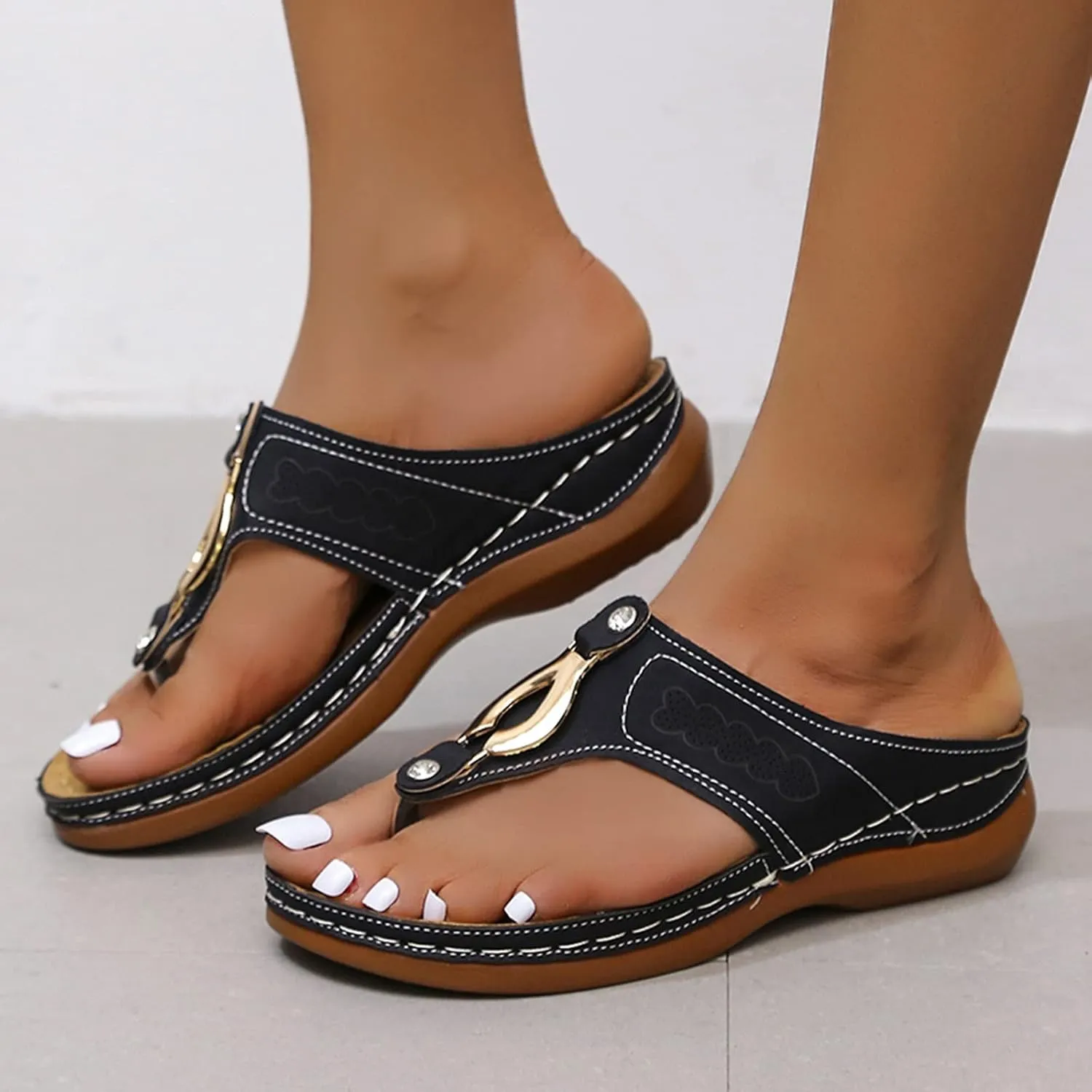 Womens Recovery Sandals Orthopedic with Arch Support Adjustable Straps Comfortable Walking Shoes Thick Cushion Summer Beach Casual Outdoor Plantar Fasciitis Relief