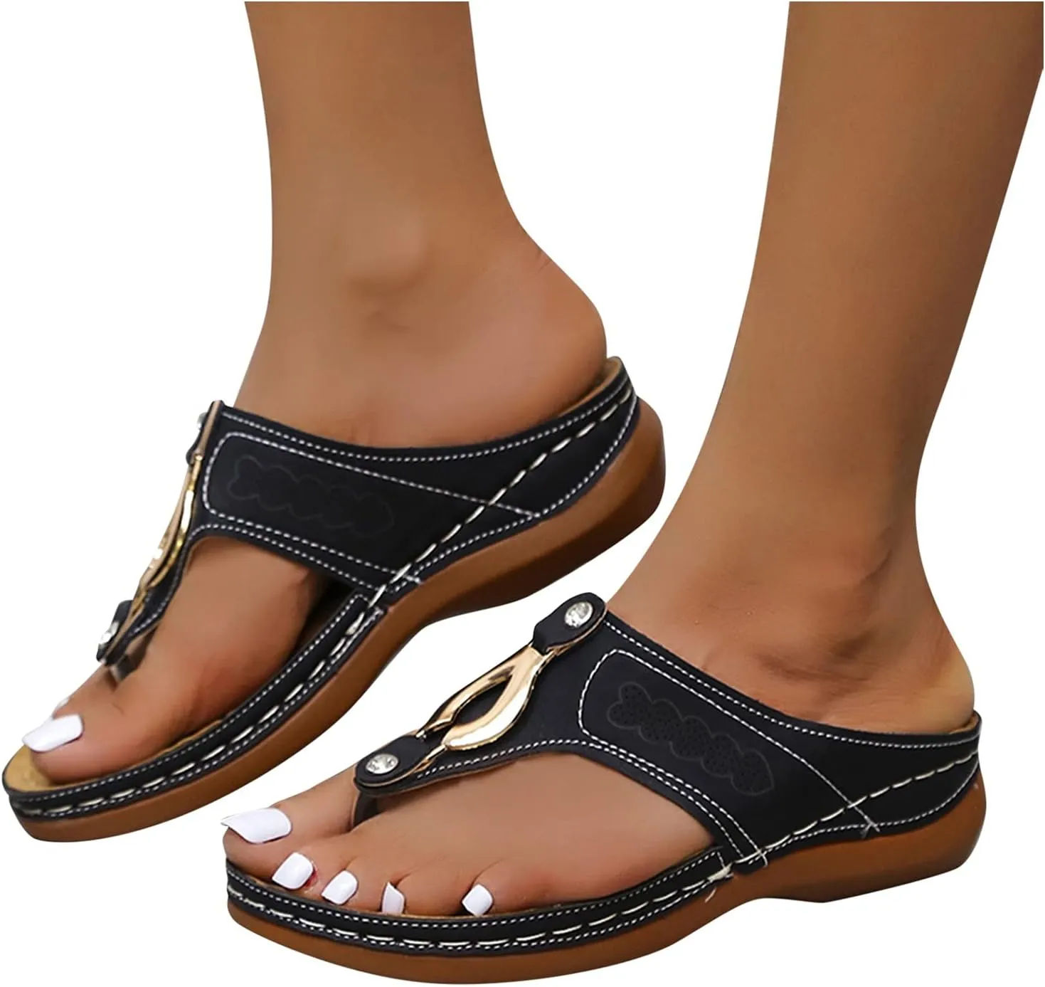 Womens Recovery Sandals Orthopedic with Arch Support Adjustable Straps Comfortable Walking Shoes Thick Cushion Summer Beach Casual Outdoor Plantar Fasciitis Relief