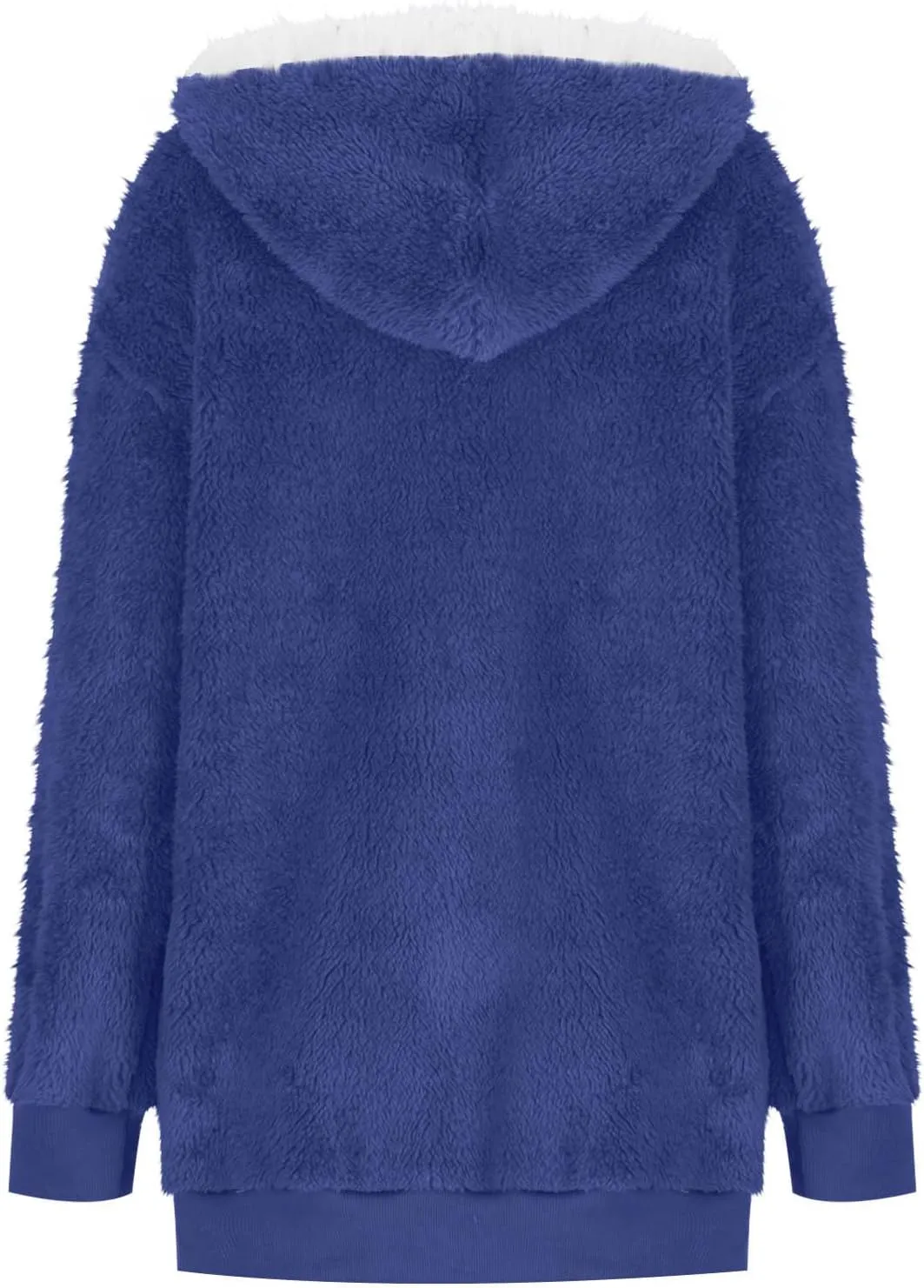 Womens Sherpa Jacket Oversized Fleece Jacket Teddy Bear Coat with Pockets Casual Open Front Hooded Fuzzy Cardigan