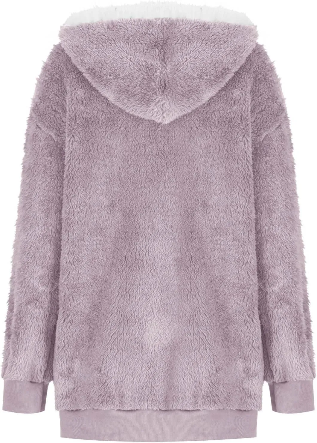 Womens Sherpa Jacket Oversized Fleece Jacket Teddy Bear Coat with Pockets Casual Open Front Hooded Fuzzy Cardigan