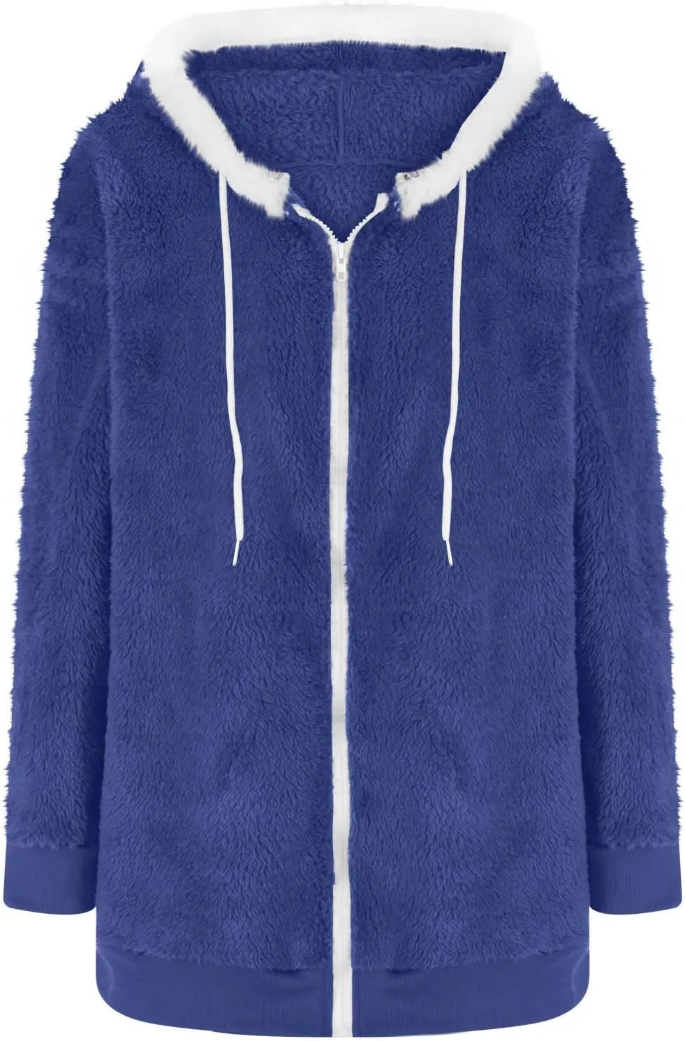 Womens Sherpa Jacket Oversized Fleece Jacket Teddy Bear Coat with Pockets Casual Open Front Hooded Fuzzy Cardigan