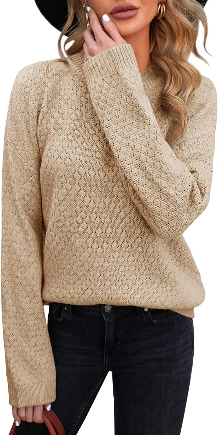 Womens Turtleneck Long Sleeve Knit Pullover Sweaters Solid Fall Winter Casual Spilt Hem Sweater Tops