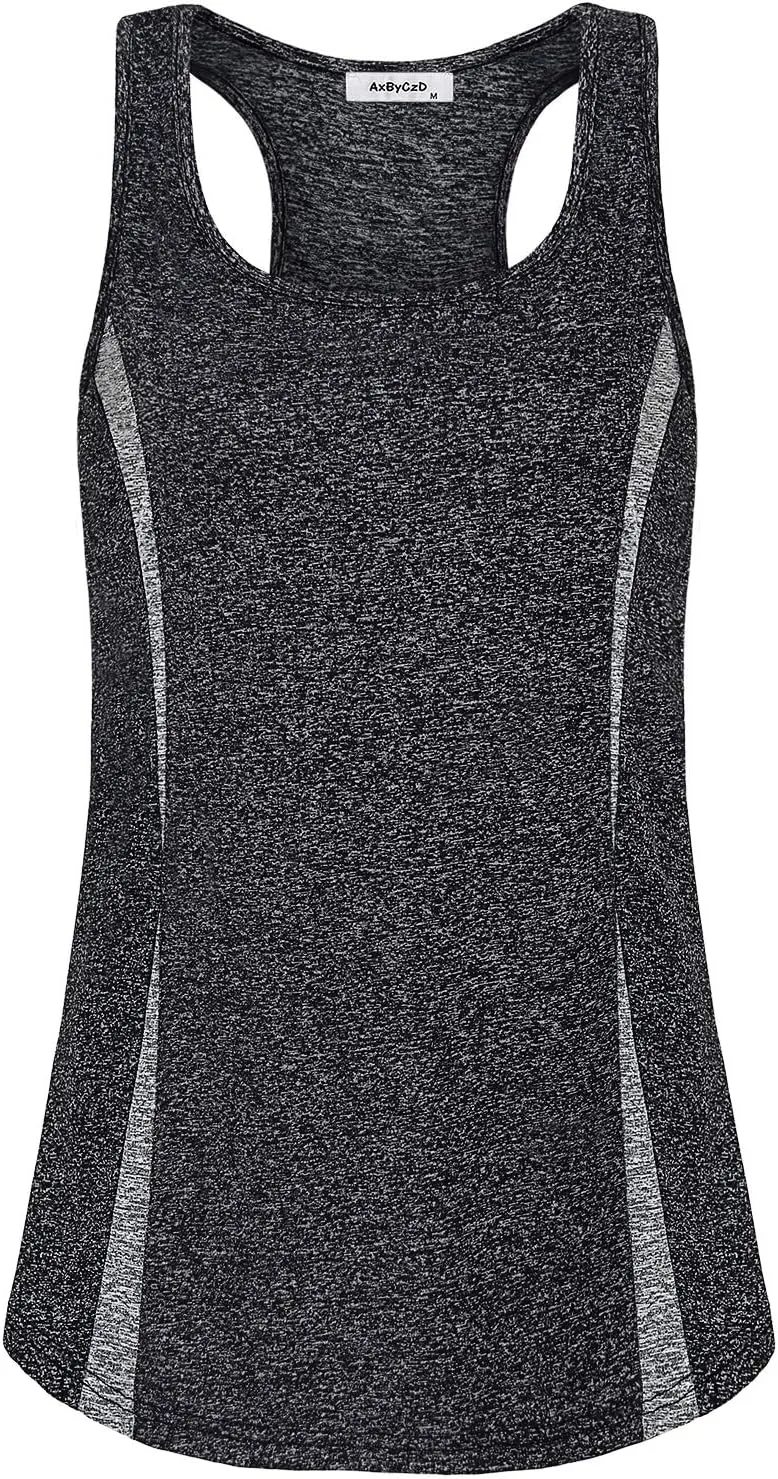 Womens Workout Tank Top Trendy Casual Scoop Neck Racerback Running Yoga Fitness Exercise Tops