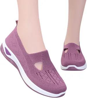 Womens Woven Orthopedic Walking Shoes Breathable Arch Support Sneakers for Heel Pain Relief Lightweight Anti Skid