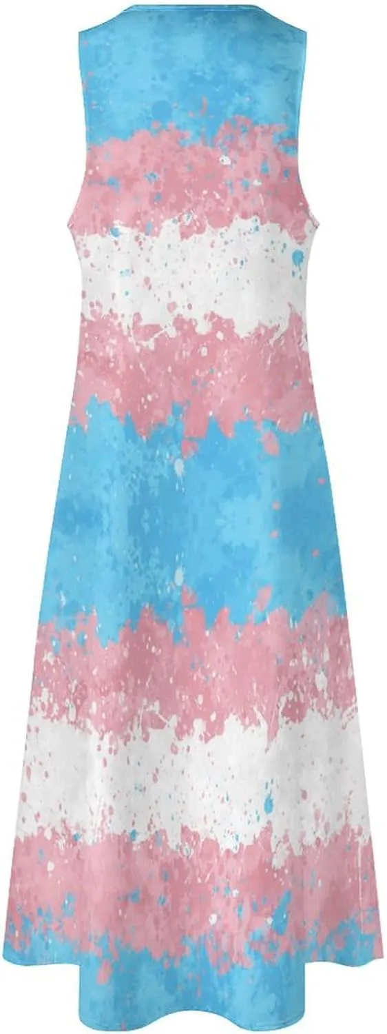 Zakqeik Australian Flag Summer Women's Sleeveless Long Dress Slim Fit Sleeveless Ankle Dresses